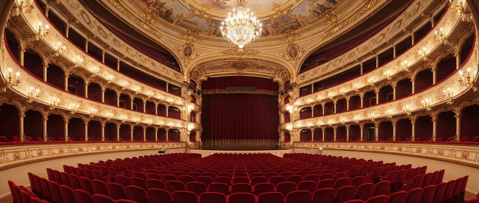 Teatro storico italiano con lampadario