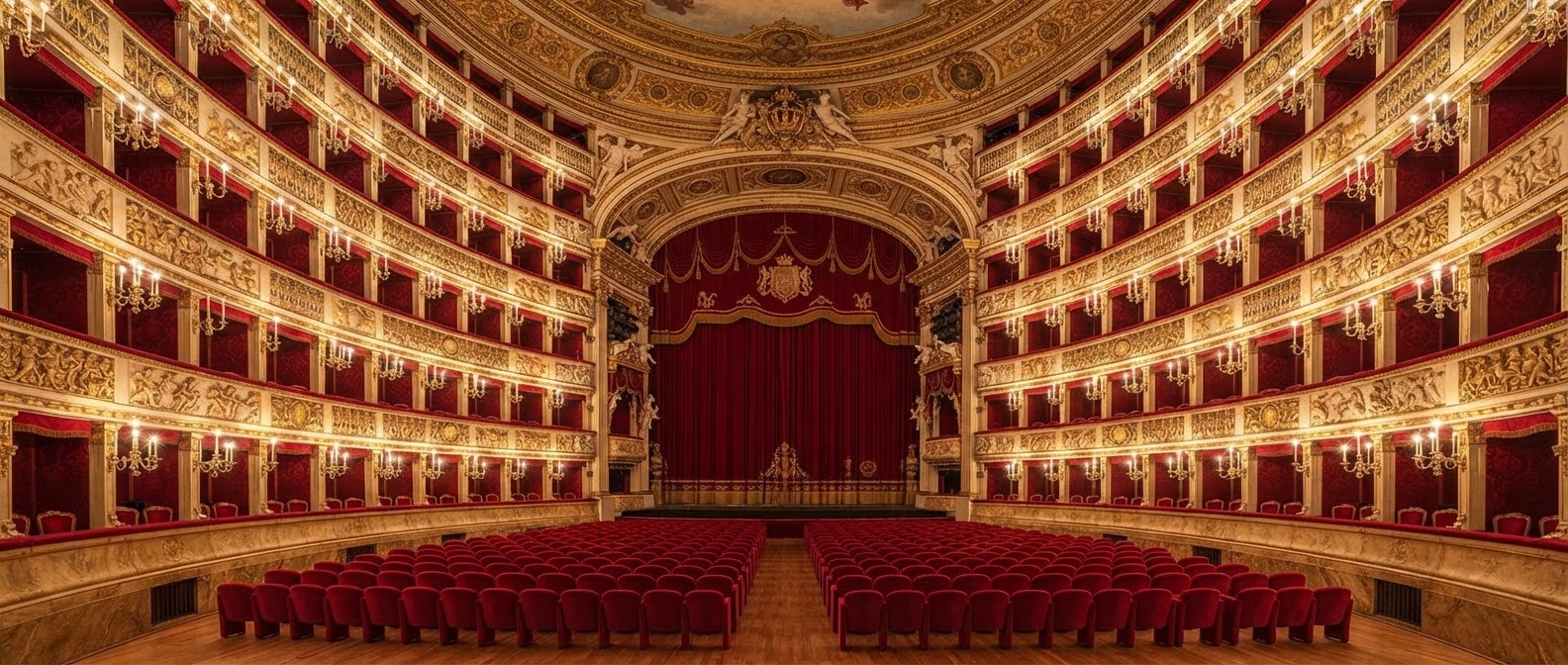 Sala teatrale italiana in rosso e oro